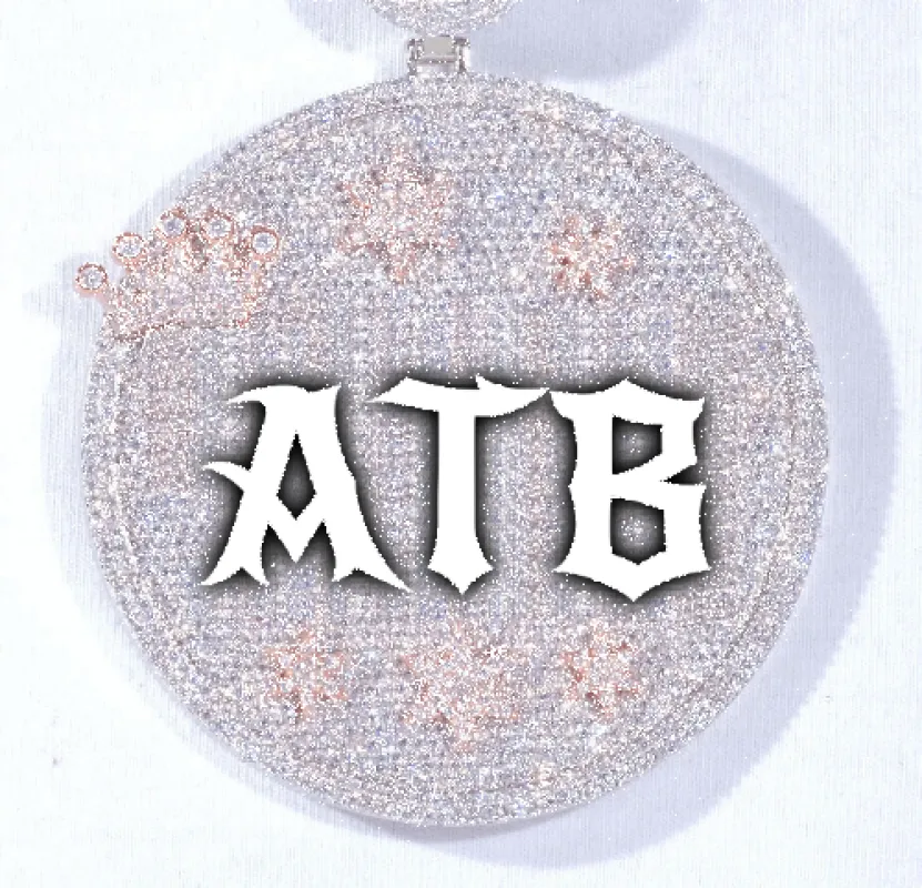 CUSTOM LETTER NECKLACE 3D BIG CROWN DISC made by The GUU Shop
