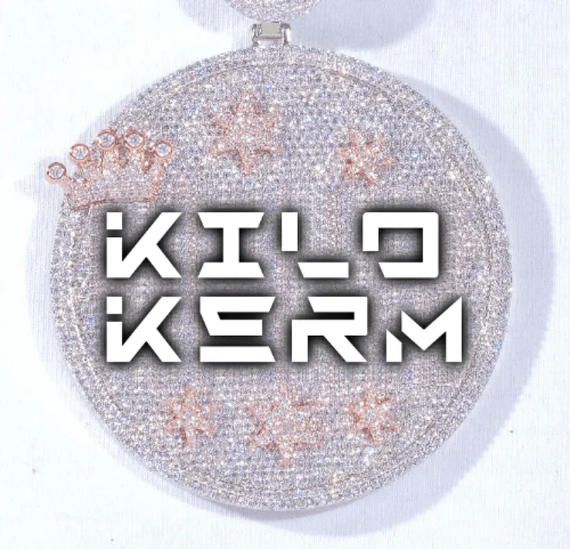 CUSTOM LETTER NECKLACE 3D BIG CROWN DISC made by The GUU Shop