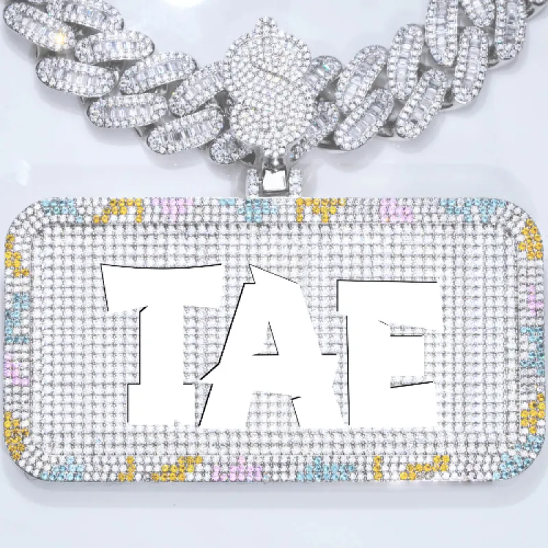 CUSTOM LETTER NECKLACE 3D COLORFUL SQUARE made by The GUU Shop