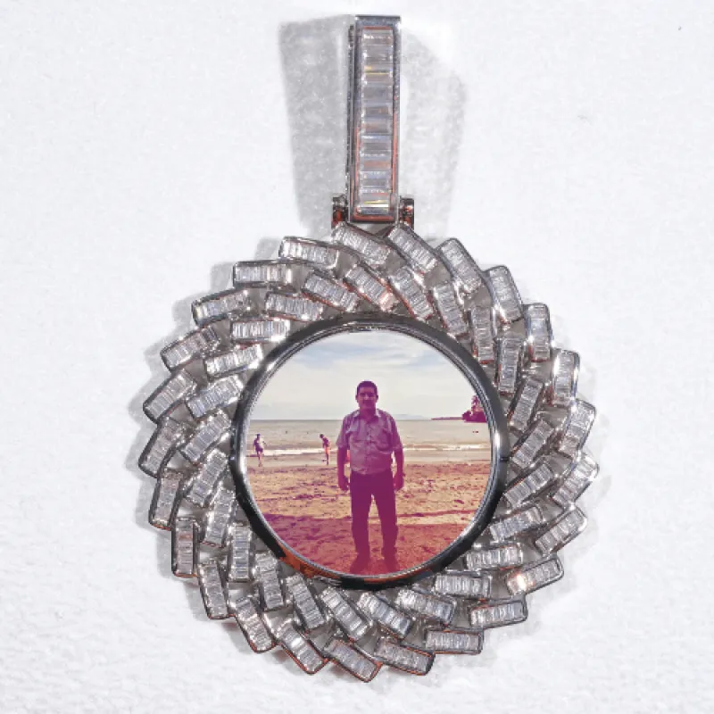 Large 3D Baguette Custom Picture Pendant made by The GUU Shop