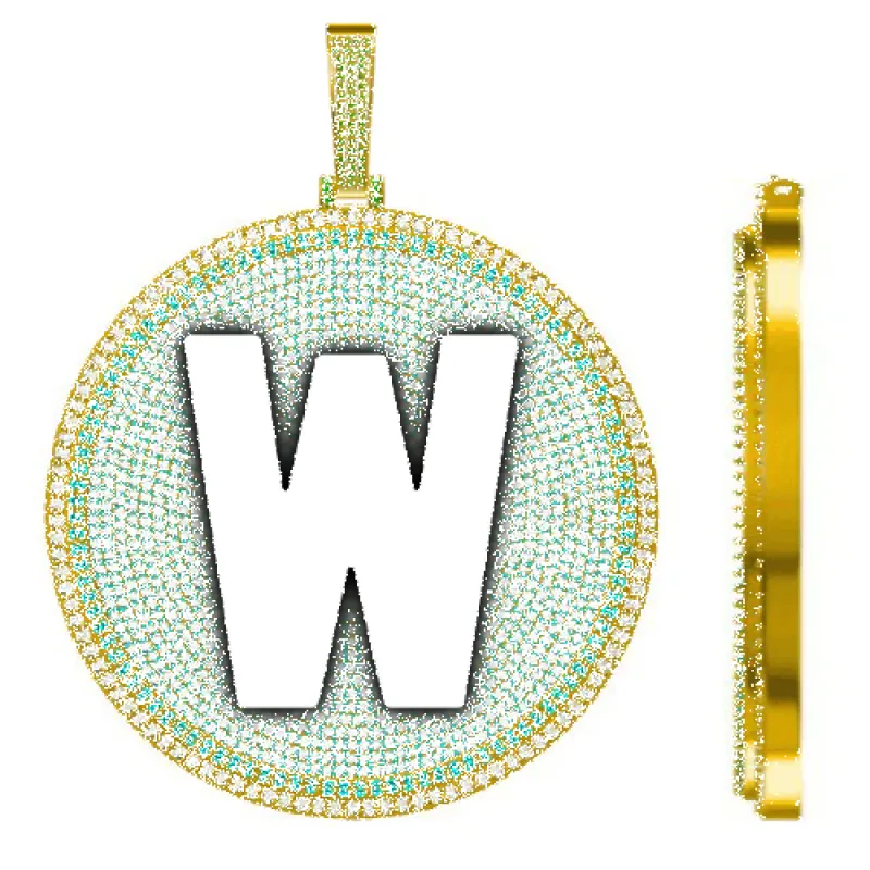CUSTOM LETTER NECKLACE 3D BIG DISC made by The GUU Shop