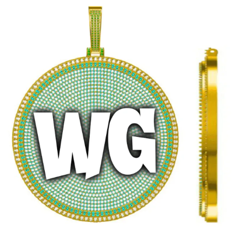 CUSTOM LETTER NECKLACE 3D BIG DISC made by The GUU Shop