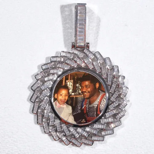 Large 3D Baguette Custom Picture Pendant sold by The GUU Shop