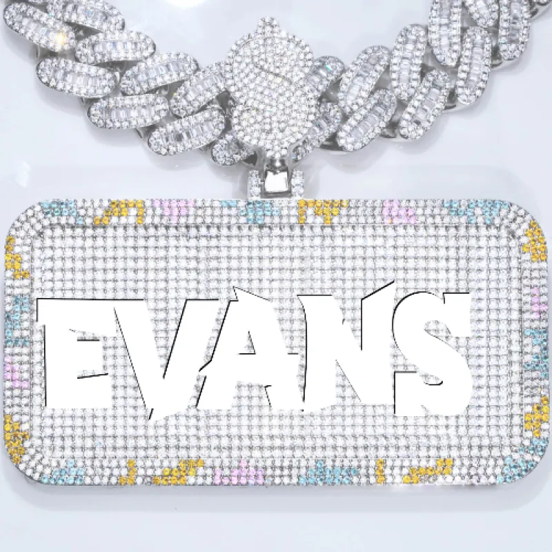 CUSTOM LETTER NECKLACE 3D COLORFUL SQUARE made by The GUU Shop