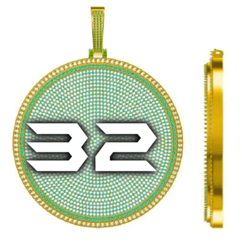 CUSTOM LETTER NECKLACE 3D BIG DISC made by The GUU Shop