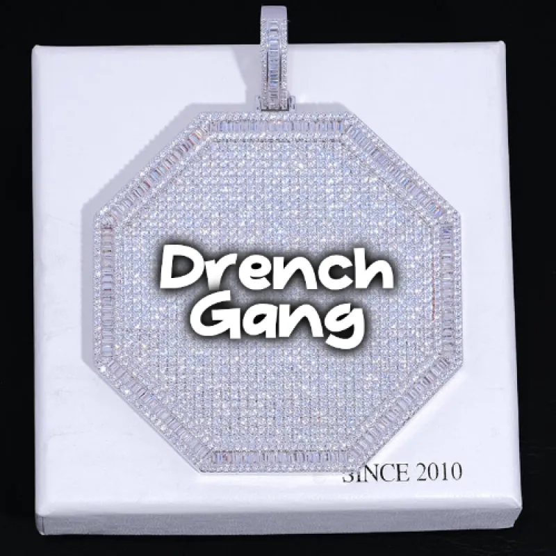 CUSTOM LETTER NECKLACE 3D BIG OCTAGON made by The GUU Shop
