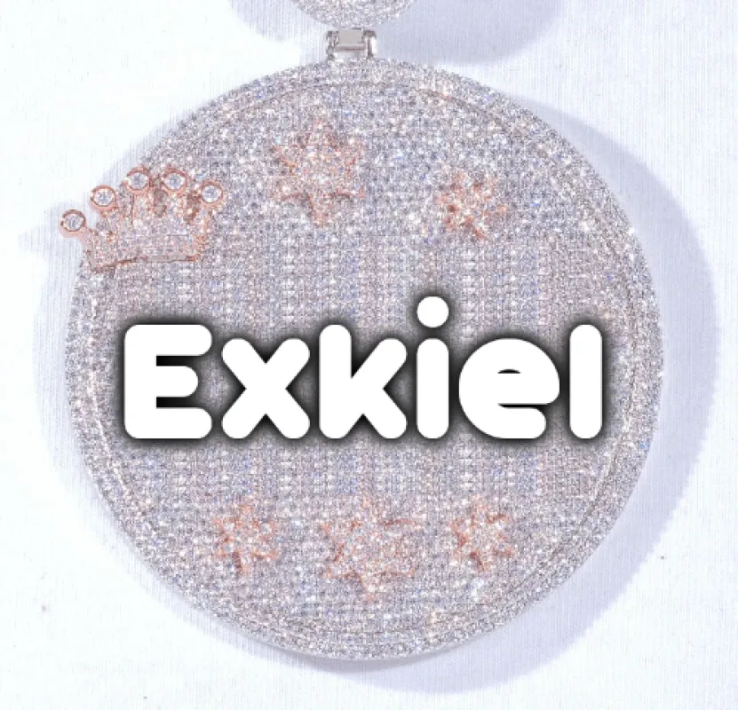 CUSTOM LETTER NECKLACE 3D BIG CROWN DISC made by The GUU Shop
