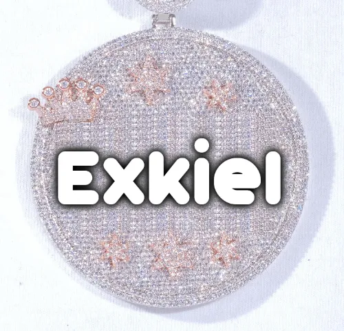 CUSTOM LETTER NECKLACE 3D BIG CROWN DISC sold by The GUU Shop
