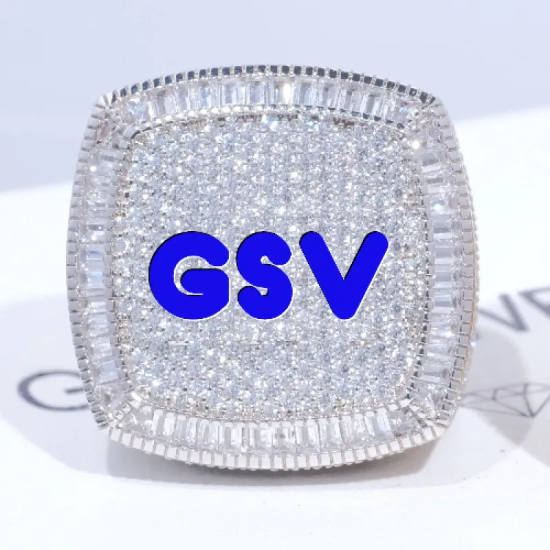 CUSTOM LETTER 3D ICED RING made by The GUU Shop