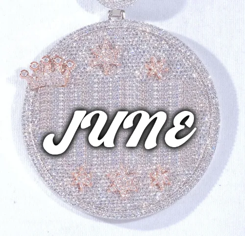 CUSTOM LETTER NECKLACE 3D BIG CROWN DISC sold by The GUU Shop