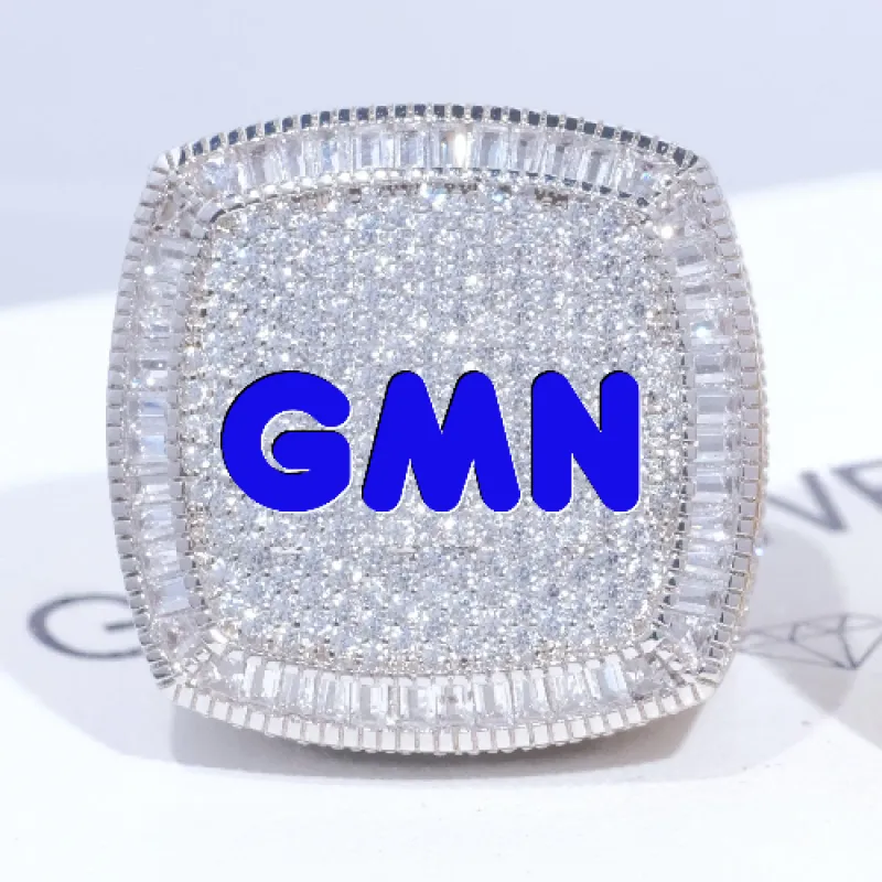 CUSTOM LETTER 3D ICED RING made by The GUU Shop