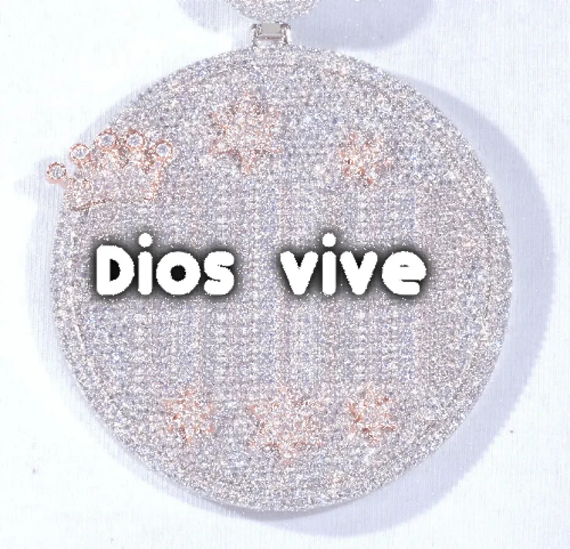 CUSTOM LETTER NECKLACE 3D BIG CROWN DISC made by The GUU Shop
