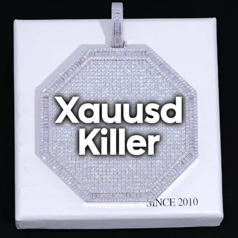 CUSTOM LETTER NECKLACE 3D BIG OCTAGON made by The GUU Shop