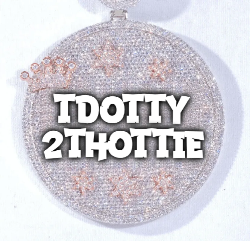 CUSTOM LETTER NECKLACE 3D BIG CROWN DISC made by The GUU Shop