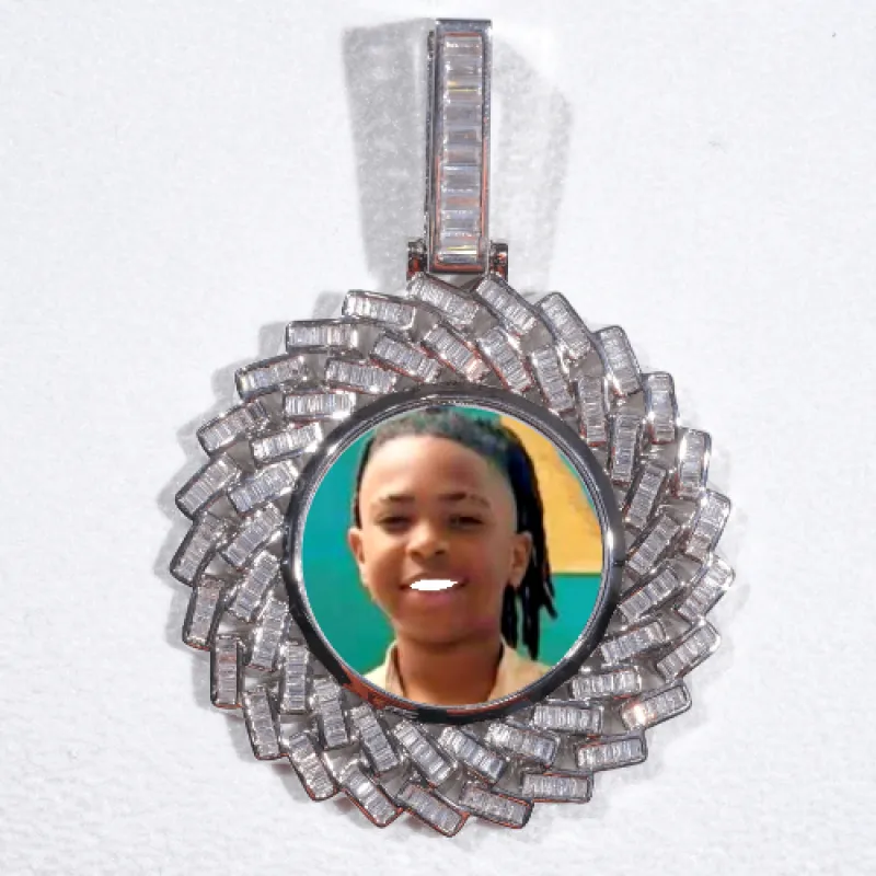 Large 3D Baguette Custom Picture Pendant made by The GUU Shop