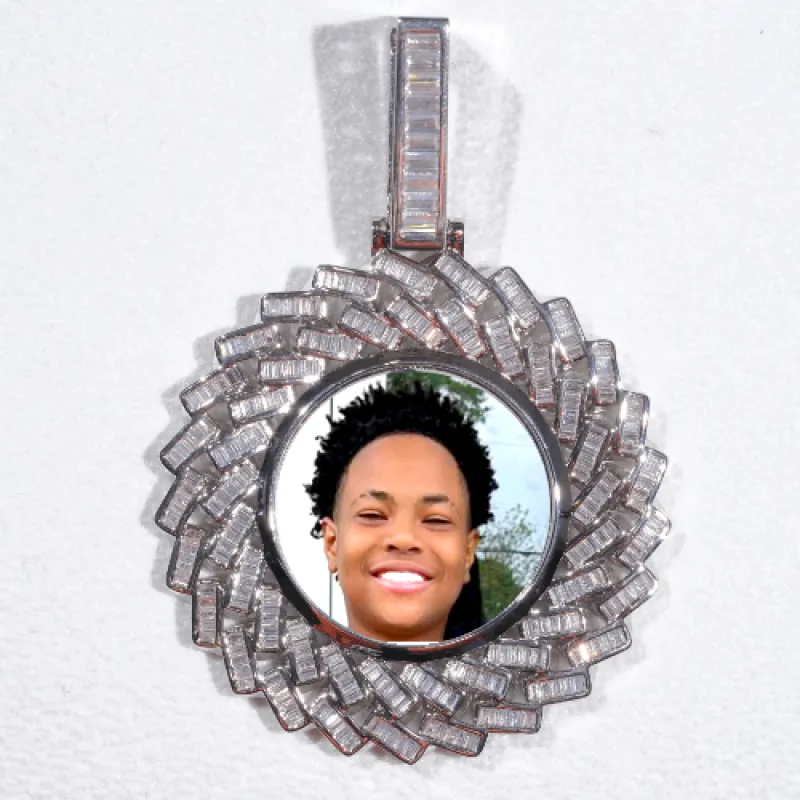 Large 3D Baguette Custom Picture Pendant made by The GUU Shop