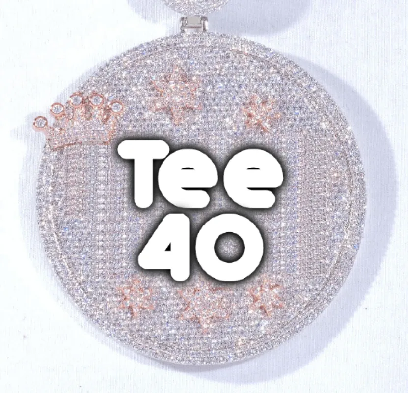 CUSTOM LETTER NECKLACE 3D BIG CROWN DISC made by The GUU Shop