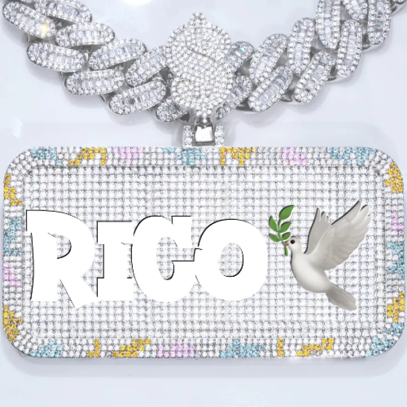 CUSTOM LETTER NECKLACE 3D COLORFUL SQUARE made by The GUU Shop