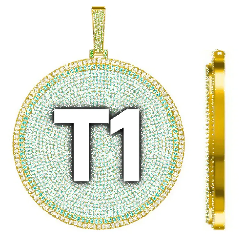 CUSTOM LETTER NECKLACE 3D BIG DISC made by The GUU Shop
