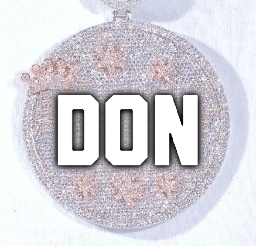 CUSTOM LETTER NECKLACE 3D BIG CROWN DISC made by The GUU Shop