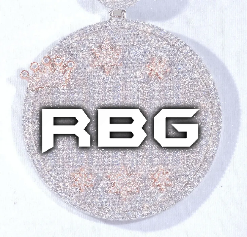 CUSTOM LETTER NECKLACE 3D BIG CROWN DISC made by The GUU Shop