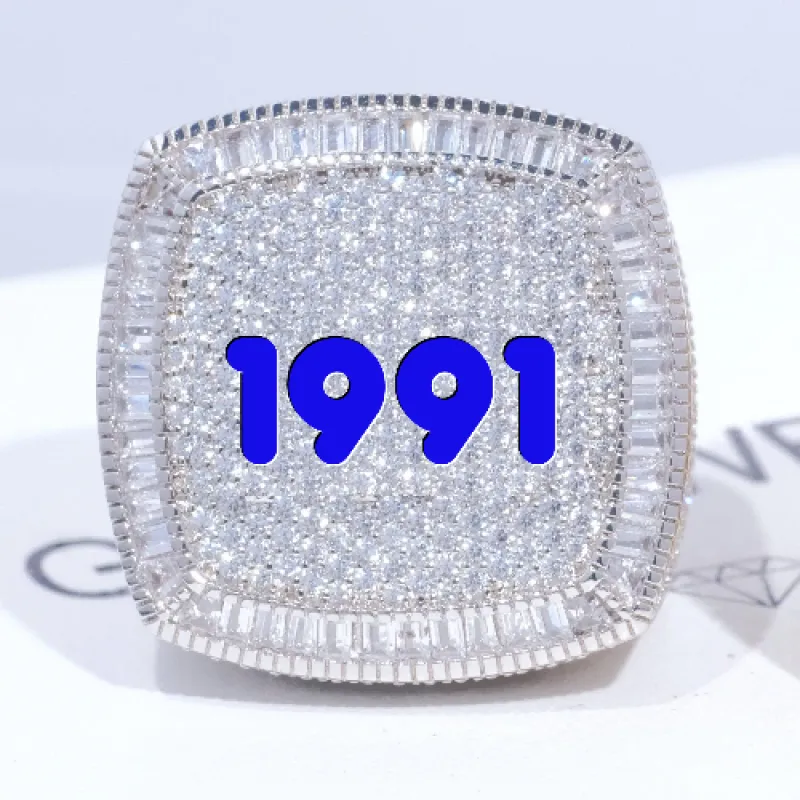 CUSTOM LETTER 3D ICED RING made by The GUU Shop