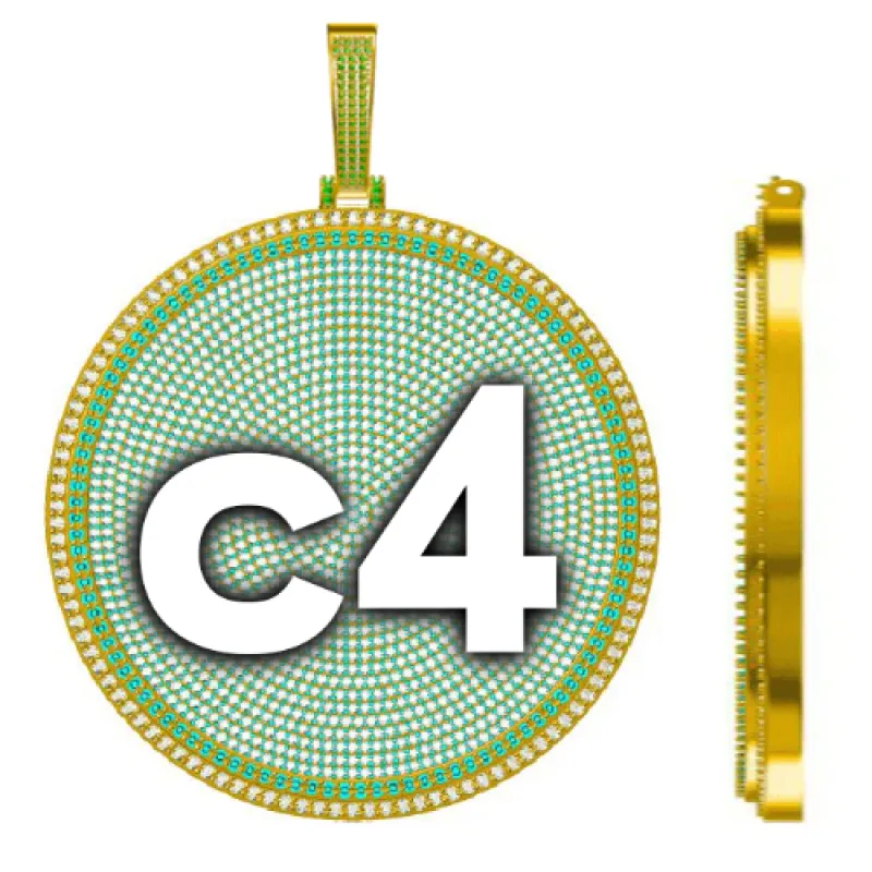 CUSTOM LETTER NECKLACE 3D BIG DISC made by The GUU Shop