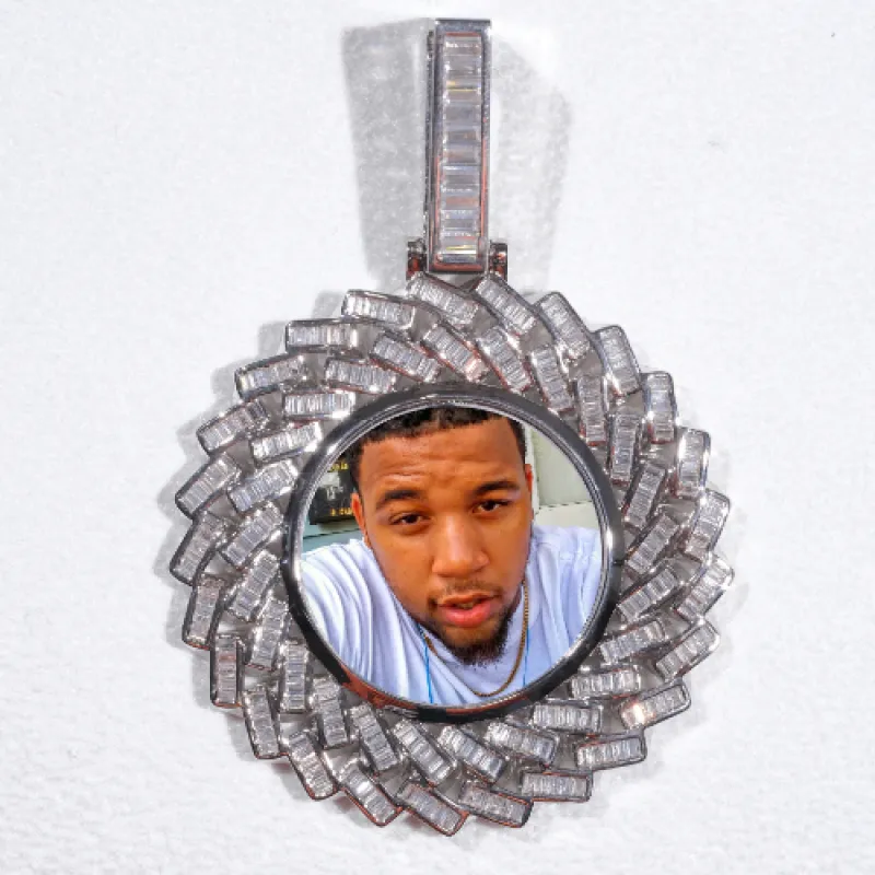 Large 3D Baguette Custom Picture Pendant made by The GUU Shop