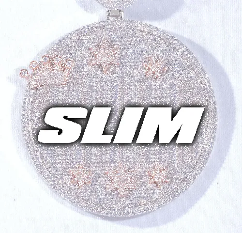 CUSTOM LETTER NECKLACE 3D BIG CROWN DISC sold by The GUU Shop