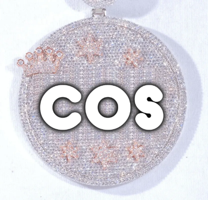 CUSTOM LETTER NECKLACE 3D BIG CROWN DISC made by The GUU Shop