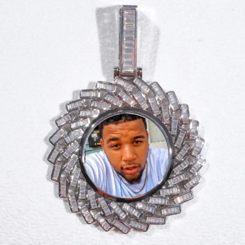 Large 3D Baguette Custom Picture Pendant made by The GUU Shop