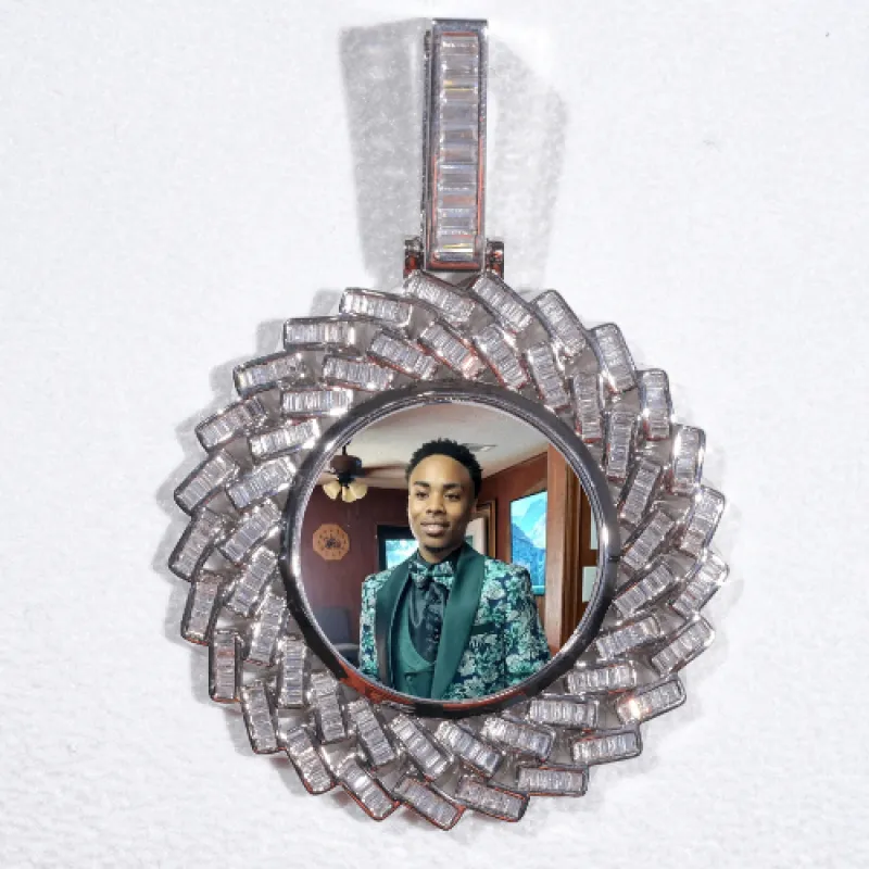Large 3D Baguette Custom Picture Pendant made by The GUU Shop