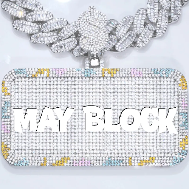 CUSTOM LETTER NECKLACE 3D COLORFUL SQUARE made by The GUU Shop