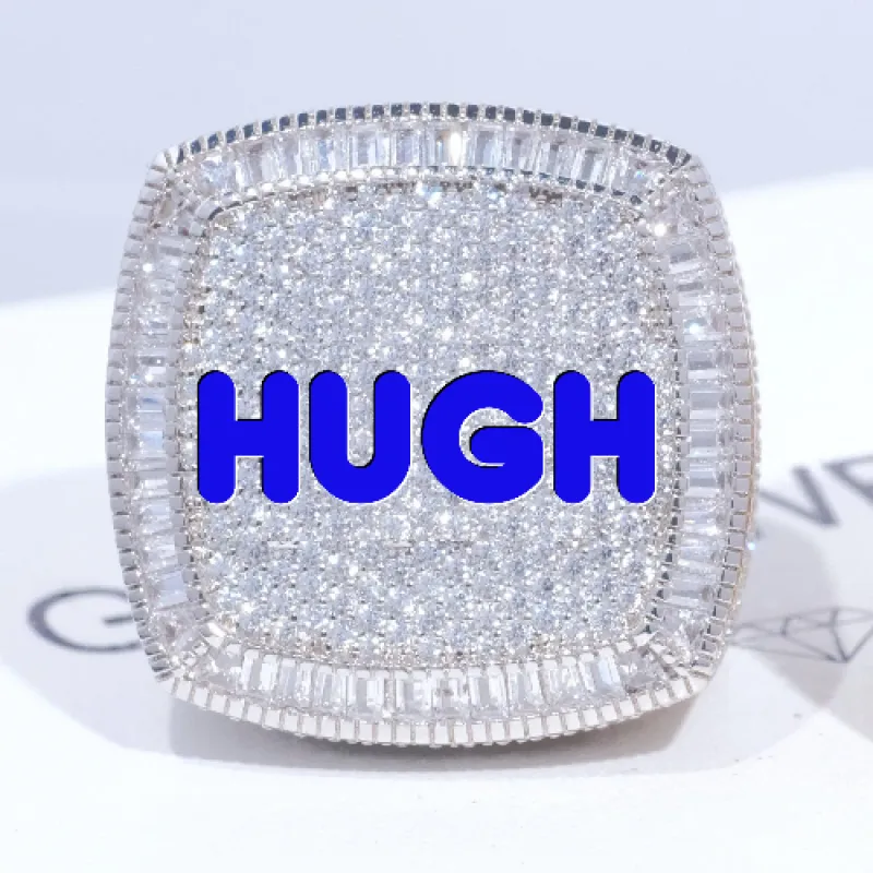 CUSTOM LETTER 3D ICED RING made by The GUU Shop