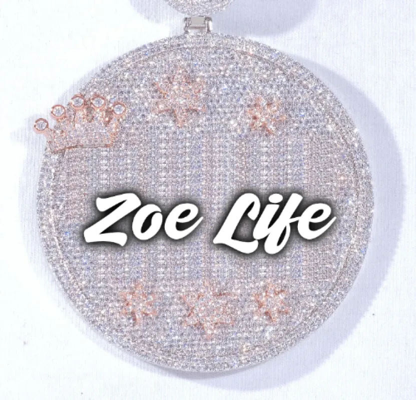 CUSTOM LETTER NECKLACE 3D BIG CROWN DISC made by The GUU Shop