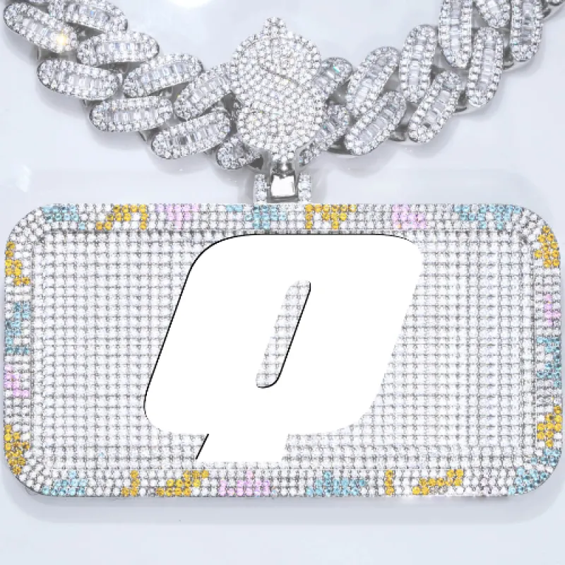 CUSTOM LETTER NECKLACE 3D COLORFUL SQUARE made by The GUU Shop