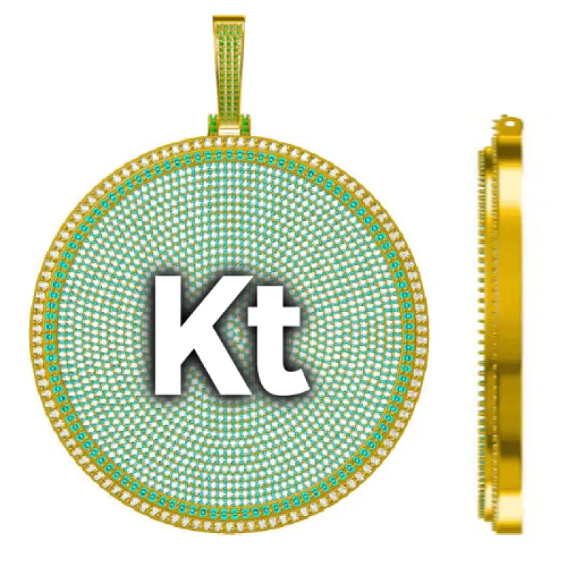 CUSTOM LETTER NECKLACE 3D BIG DISC made by The GUU Shop