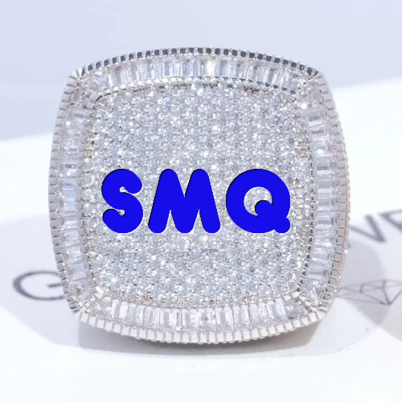 CUSTOM LETTER 3D ICED RING made by The GUU Shop