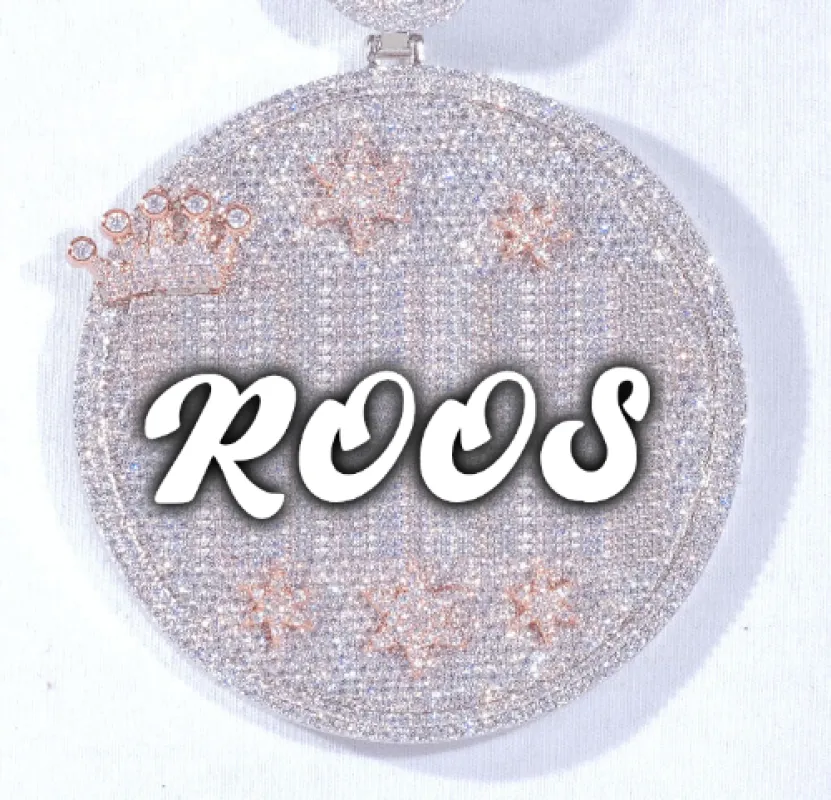 CUSTOM LETTER NECKLACE 3D BIG CROWN DISC made by The GUU Shop