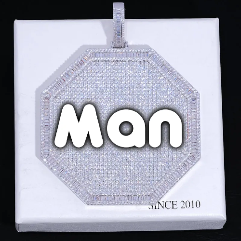 CUSTOM LETTER NECKLACE 3D BIG OCTAGON made by The GUU Shop