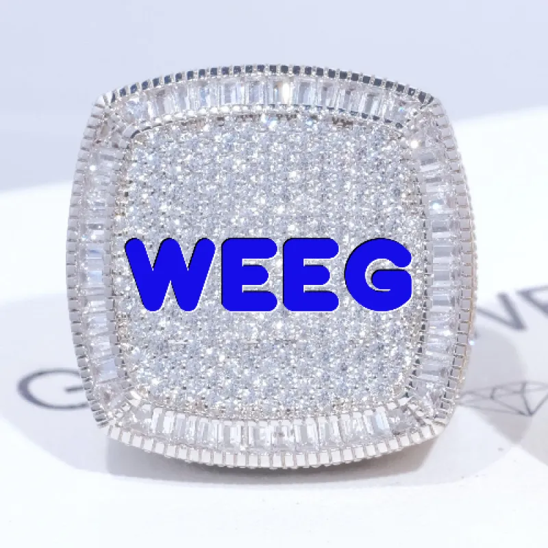 CUSTOM LETTER 3D ICED RING made by The GUU Shop