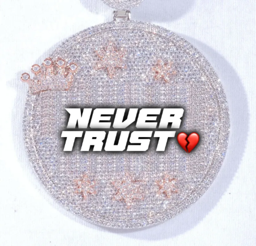 CUSTOM LETTER NECKLACE 3D BIG CROWN DISC made by The GUU Shop