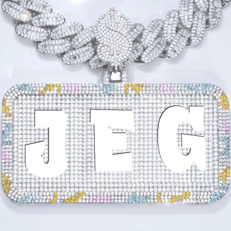CUSTOM LETTER NECKLACE 3D COLORFUL SQUARE made by The GUU Shop