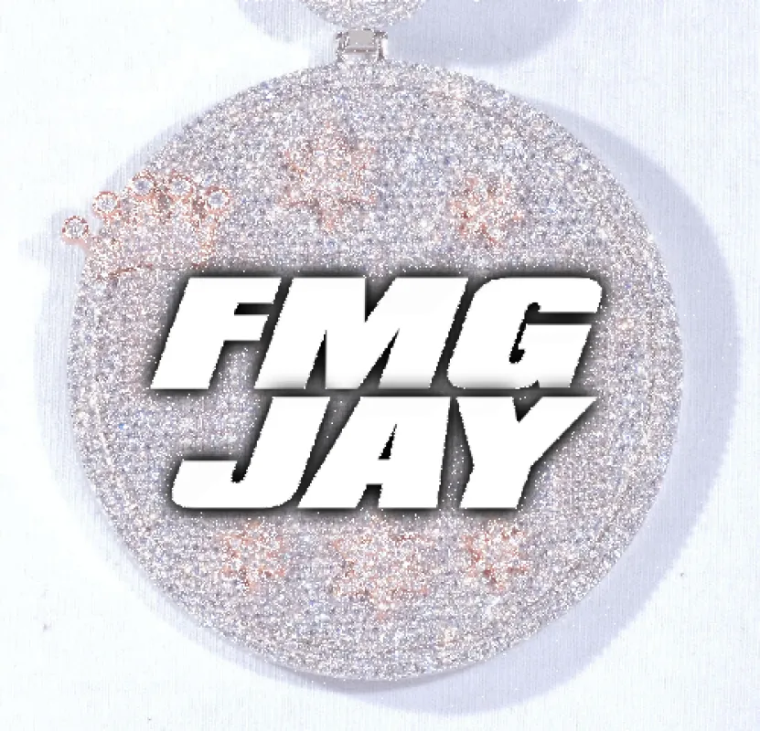 CUSTOM LETTER NECKLACE 3D BIG CROWN DISC made by The GUU Shop
