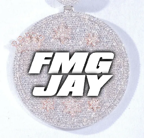 CUSTOM LETTER NECKLACE 3D BIG CROWN DISC sold by The GUU Shop