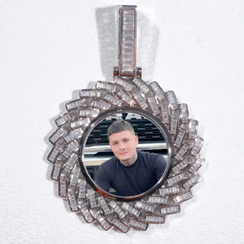 Large 3D Baguette Custom Picture Pendant made by The GUU Shop