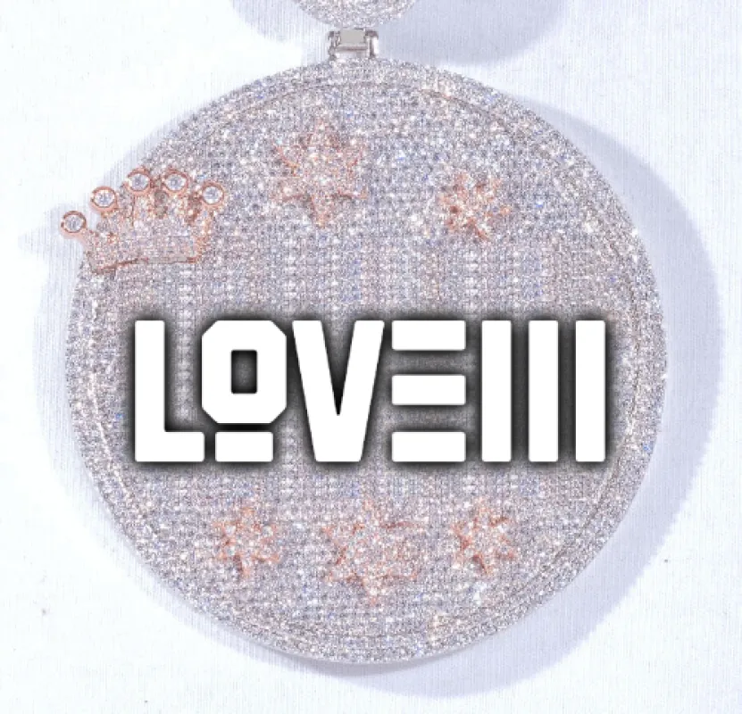CUSTOM LETTER NECKLACE 3D BIG CROWN DISC made by The GUU Shop
