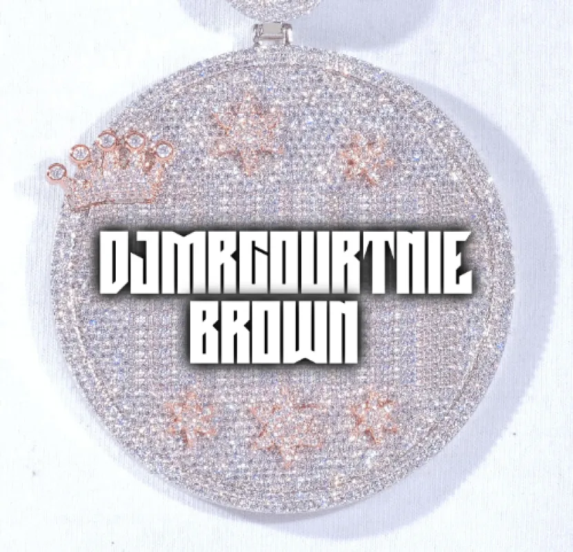 CUSTOM LETTER NECKLACE 3D BIG CROWN DISC made by The GUU Shop