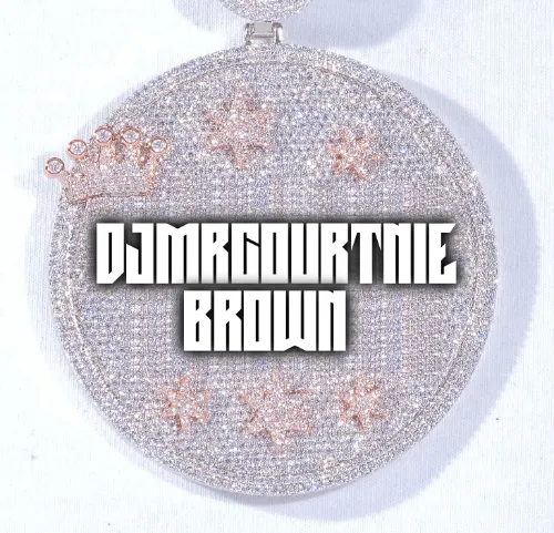 CUSTOM LETTER NECKLACE 3D BIG CROWN DISC sold by The GUU Shop