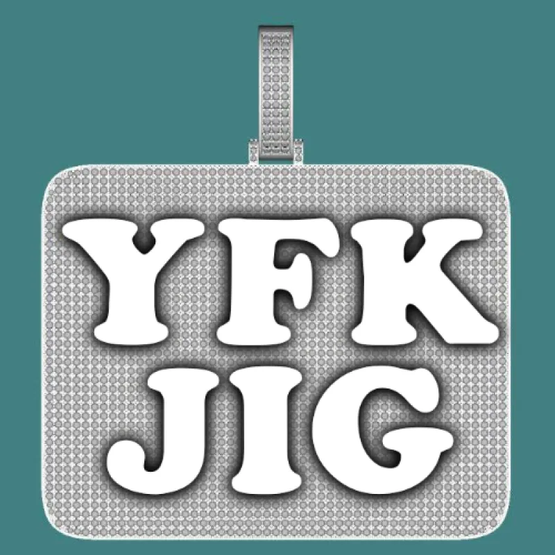 CUSTOM LETTER NECKLACE 3D BIG SQUARE made by The GUU Shop